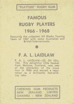 1968 Playtime Rugby Gum Famous Rugby Players - Red #41 Frank Laidlaw Back